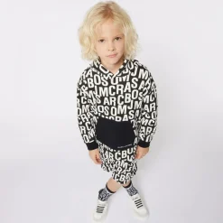 MARC JACOBS Black Cotton Jumbled Logo Hoodie Sale