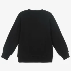 Versace Black Cotton Leopard Print Logo Sweatshirt Discount