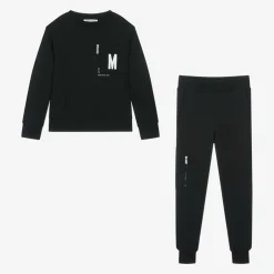 Moschino Kid-Teen Black Cotton M Logo Tracksuit Clearance