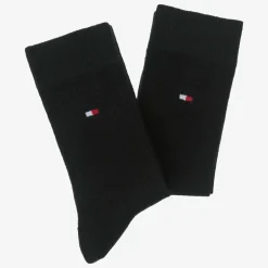 Tommy Hilfiger Black Cotton Socks (2 Pack) New