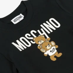 Moschino Kid-Teen Black Cotton Teddy Bear Sweatshirt New