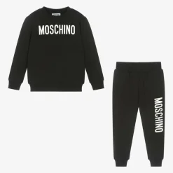 Moschino Kid-Teen Black Cotton Tracksuit Clearance