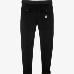 Moncler Enfant Black Cotton Twill Trousers Online