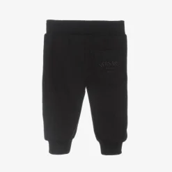 Versace Black Cotton Wild Barocco Joggers Clearance