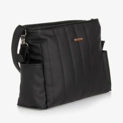 Uzturre Black Faux Leather Baby Changing Bag (43cm) New
