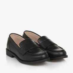 Calvin Klein Black Faux Leather Loafers Clearance