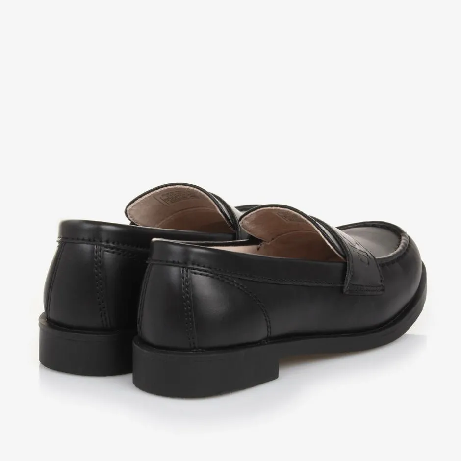 Calvin Klein Black Faux Leather Loafers Clearance