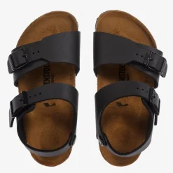 Birkenstock Black Faux Leather Sandals Outlet