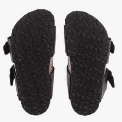 Birkenstock Black Faux Leather Sandals Outlet