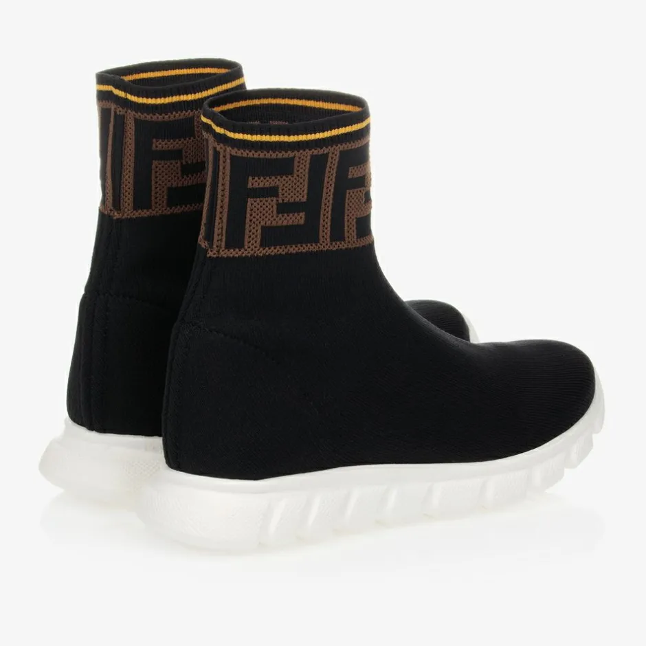 Fendi Black FF Logo Sock Trainers Clearance