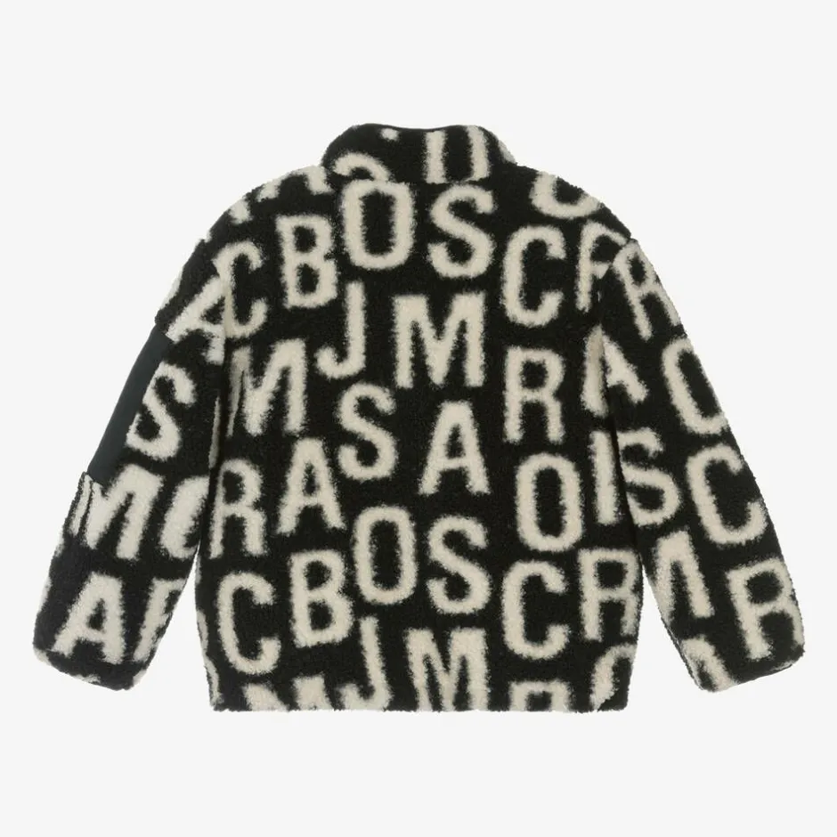 MARC JACOBS Black Fleece Jumbled Logo Zip-Up Top Sale