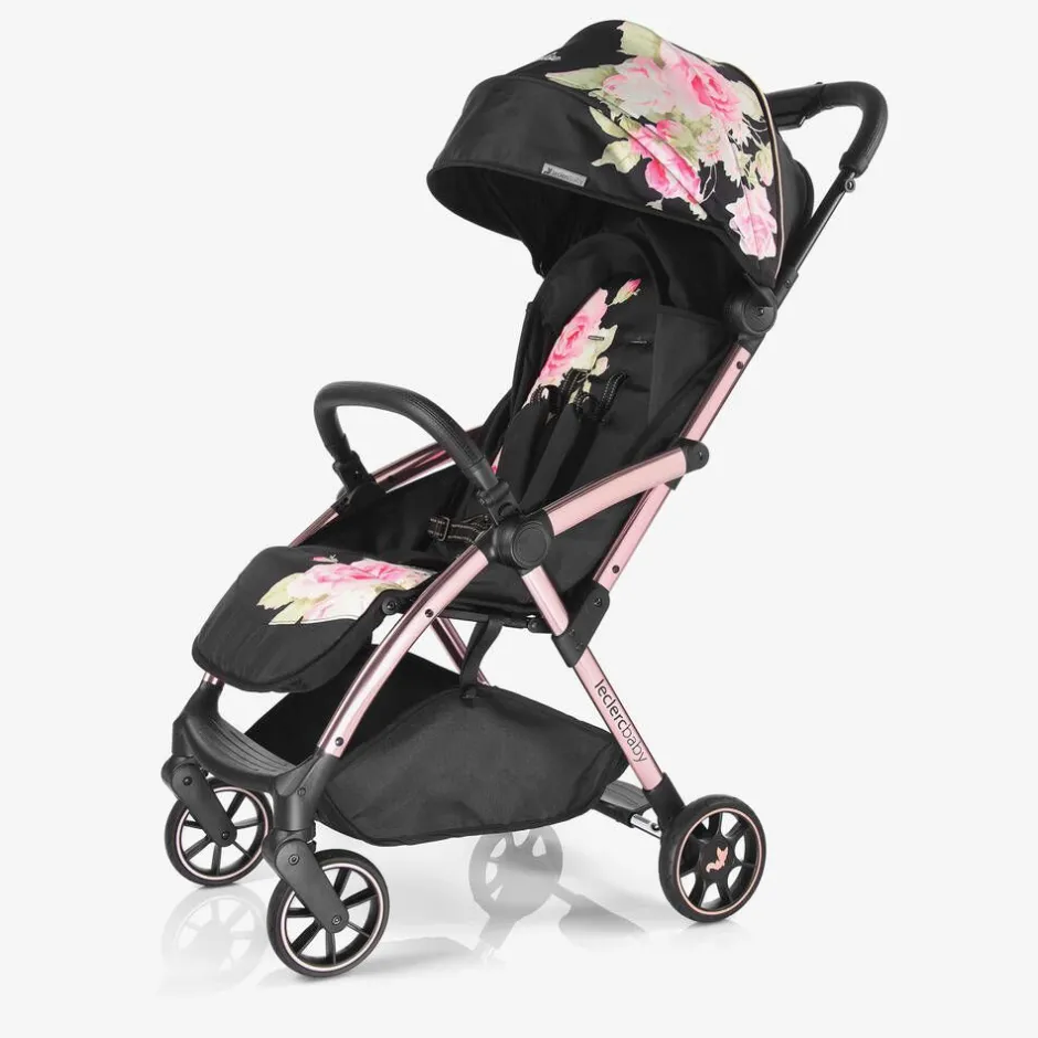 Monnalisa Black Floral Baby Stroller Online