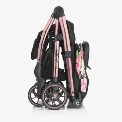 Monnalisa Black Floral Baby Stroller Online