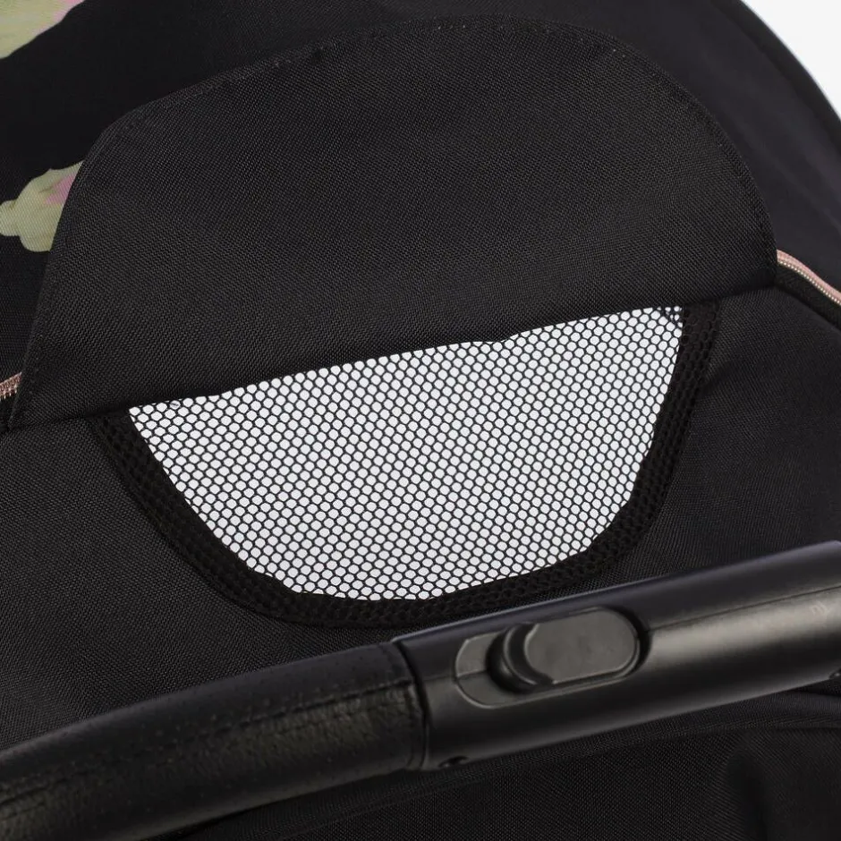 Monnalisa Black Floral Baby Stroller Online