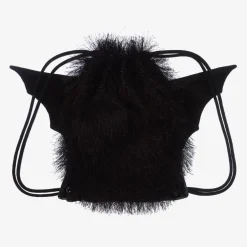 Wauw Capow Black Fluffy Bat Drawstring Bag (29cm) Clearance