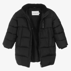 Calvin Klein Black Hooded Puffer Coat Clearance