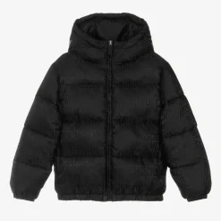 Moschino Kid-Teen Black Hooded Puffer Jacket Hot