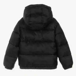 Moschino Kid-Teen Black Hooded Puffer Jacket Hot