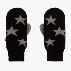 Molo Black Knitted Star Mittens Discount
