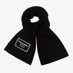 Dolce amp; Gabbana Black Knitted Wool Scarf Online