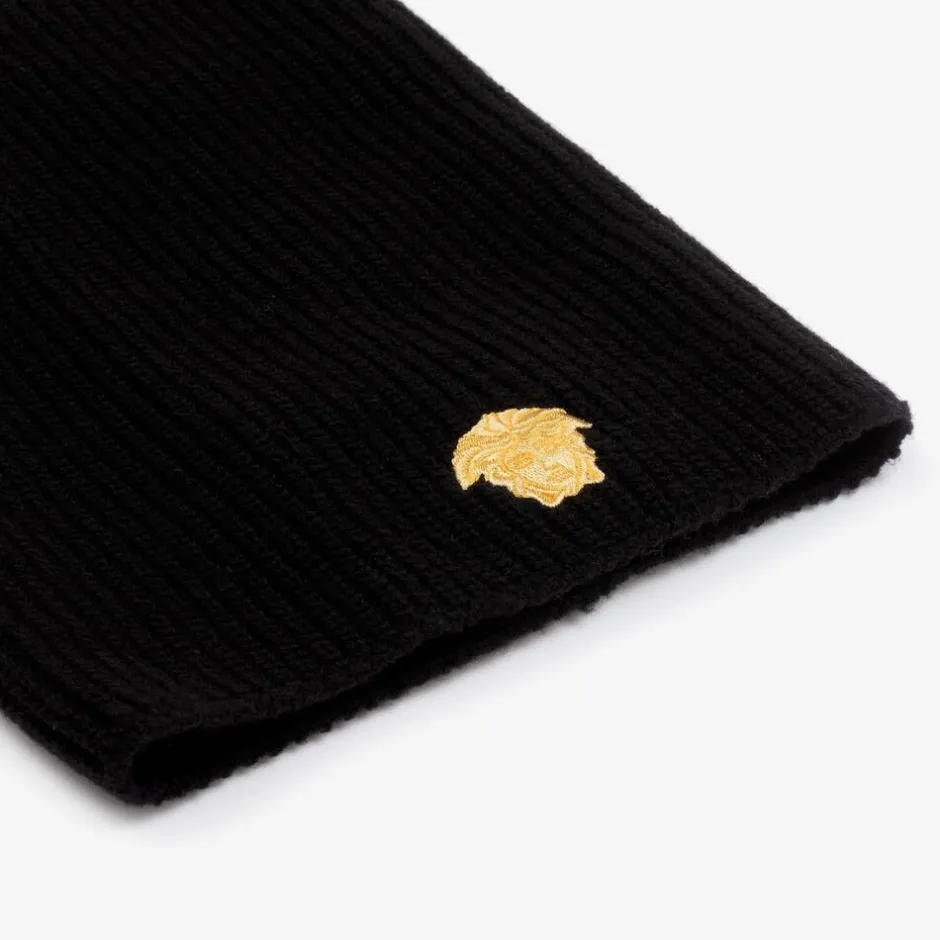 Versace Black Knitted Wool Snood Outlet
