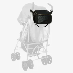 Storksak Black Leather Alyssa Stroller Organiser Bag (27cm) New