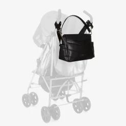 Storksak Black Leather Aria Compact Changing Bag (32cm) Hot