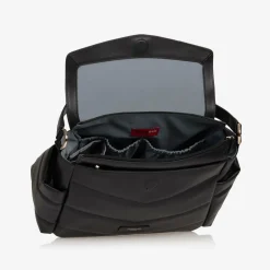 Storksak Black Leather Aria Compact Changing Bag (32cm) Hot