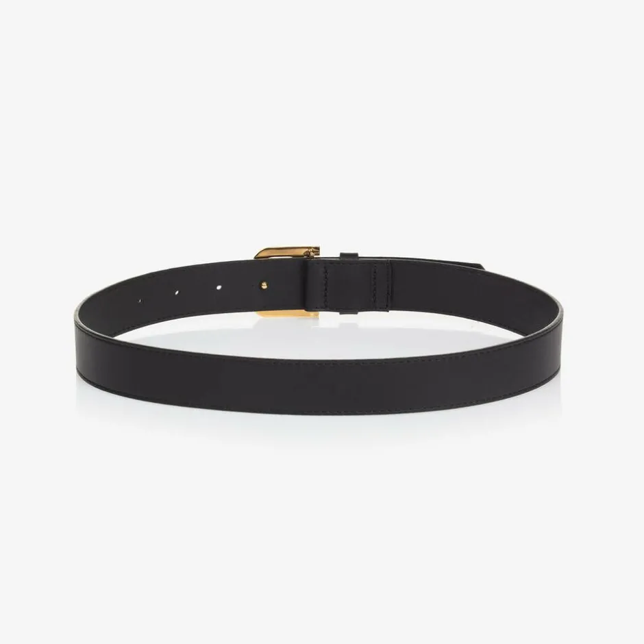 Balmain Black Leather Belt