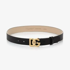 Dolce amp; Gabbana Black Leather DG Buckle Belt