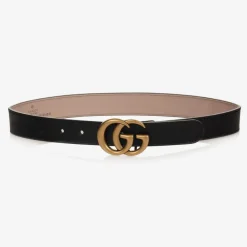 Gucci Black Leather GG Belt Outlet