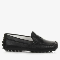 Tods Black Leather Gommino Moccasins Sale
