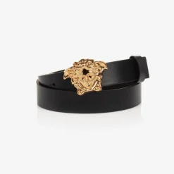 Versace Black Leather Medusa Belt Sale