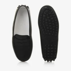 Tods Black Leather Moccasin Shoes Outlet
