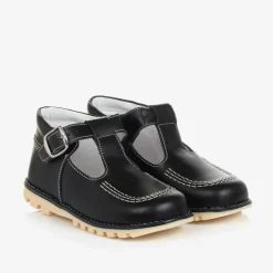 Childrens Classics Black Leather T-Bar Shoes Discount