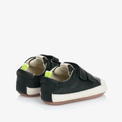 Tip Toey Joey Black Leather Velcro Trainers Best