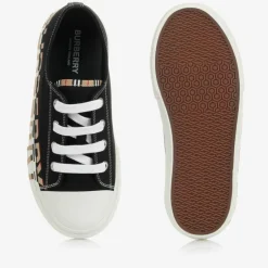 Burberry Black Logo Lace-Up Trainers Sale