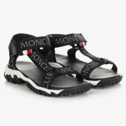 Moncler Enfant Black Logo Sporty Sandals Sale