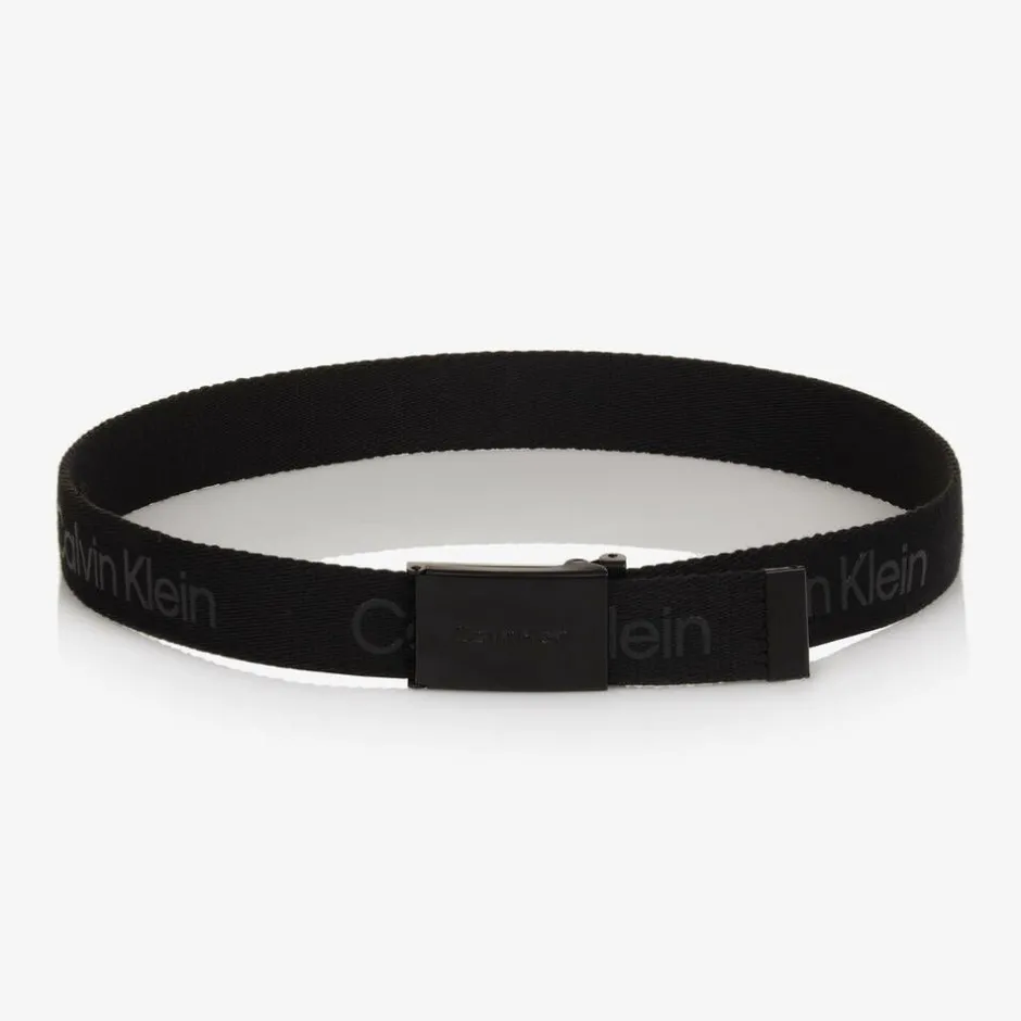 Calvin Klein Black Logo Web Belt