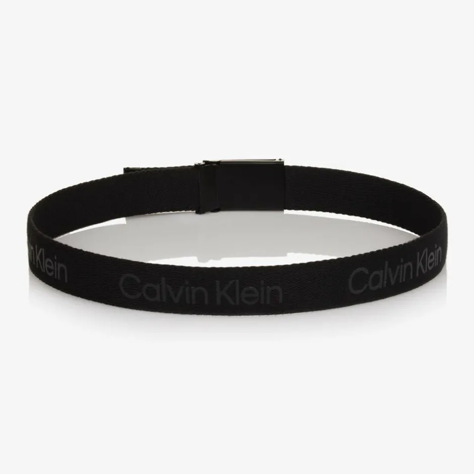 Calvin Klein Black Logo Web Belt