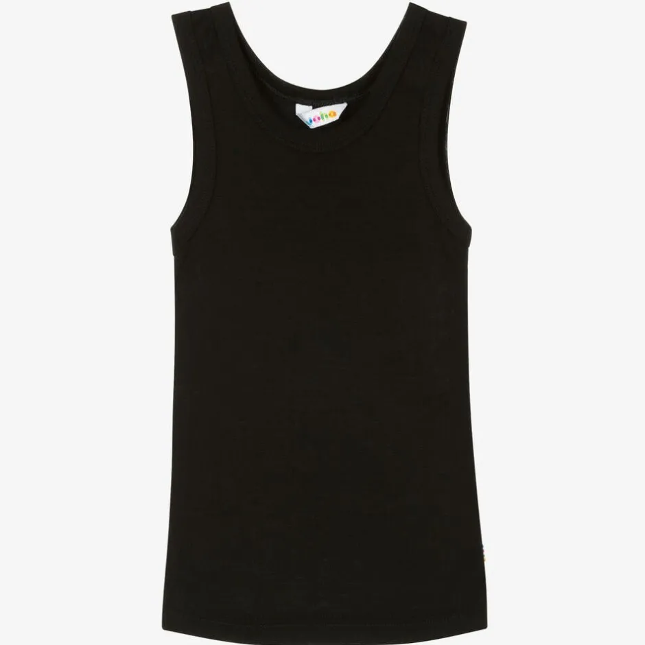 Joha Black Merino Wool & Silk Vest Outlet