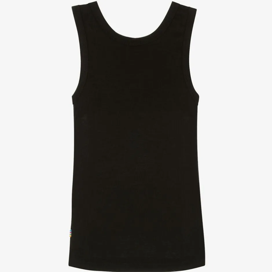 Joha Black Merino Wool & Silk Vest Outlet
