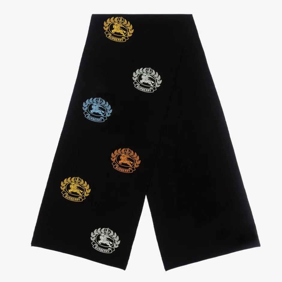 Burberry Black Merino Wool Scarf (128cm) New