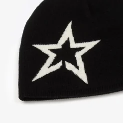Perfect Moment Black Merino Wool Star Beanie Hot