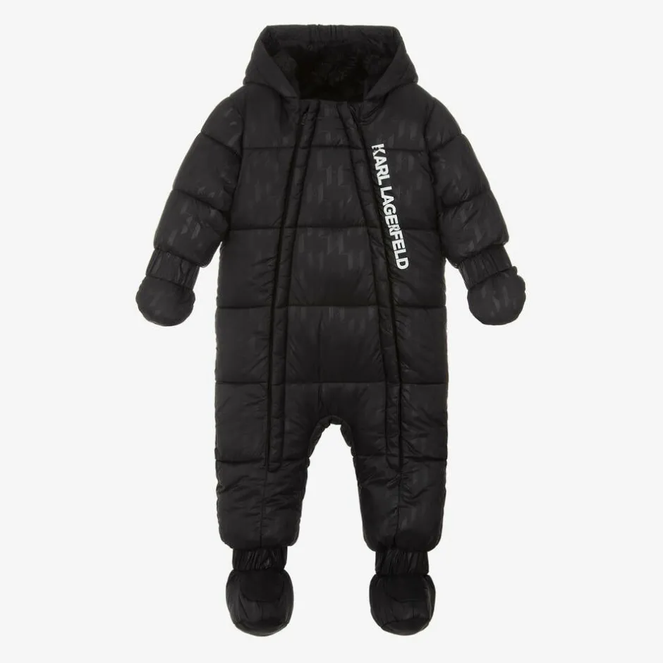 KARL LAGERFELD KIDS Black Monogram Snowsuit Outlet