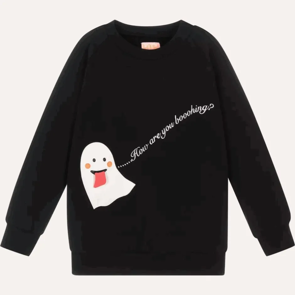 Wauw Capow Black Organic Cotton Ghost Sweatshirt Online