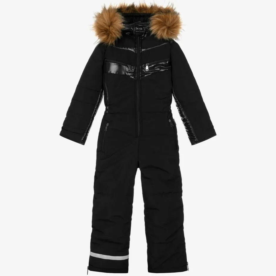 Pilguni Black Padded Hooded Snowsuit Discount