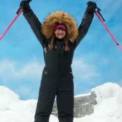 Pilguni Black Padded Hooded Snowsuit Discount