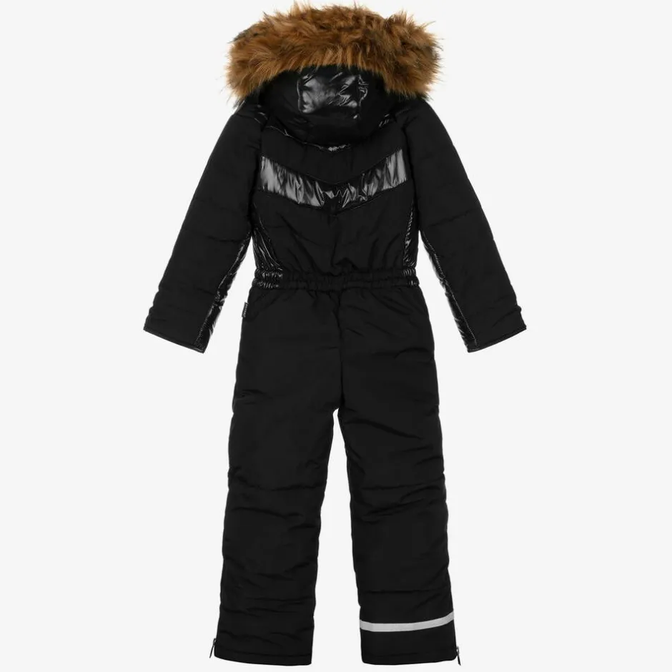 Pilguni Black Padded Hooded Snowsuit Discount