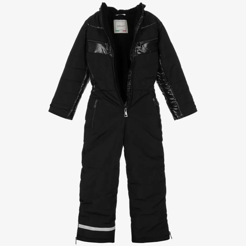 Pilguni Black Padded Hooded Snowsuit Discount